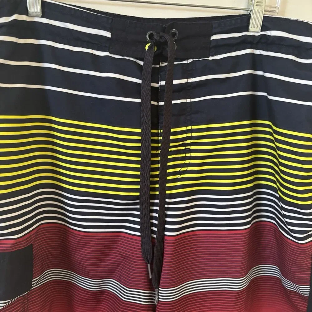 Vintage OP Ocean Pacific Board Shorts Swim‎ M 32/34 Striped Colorful 90s Beach